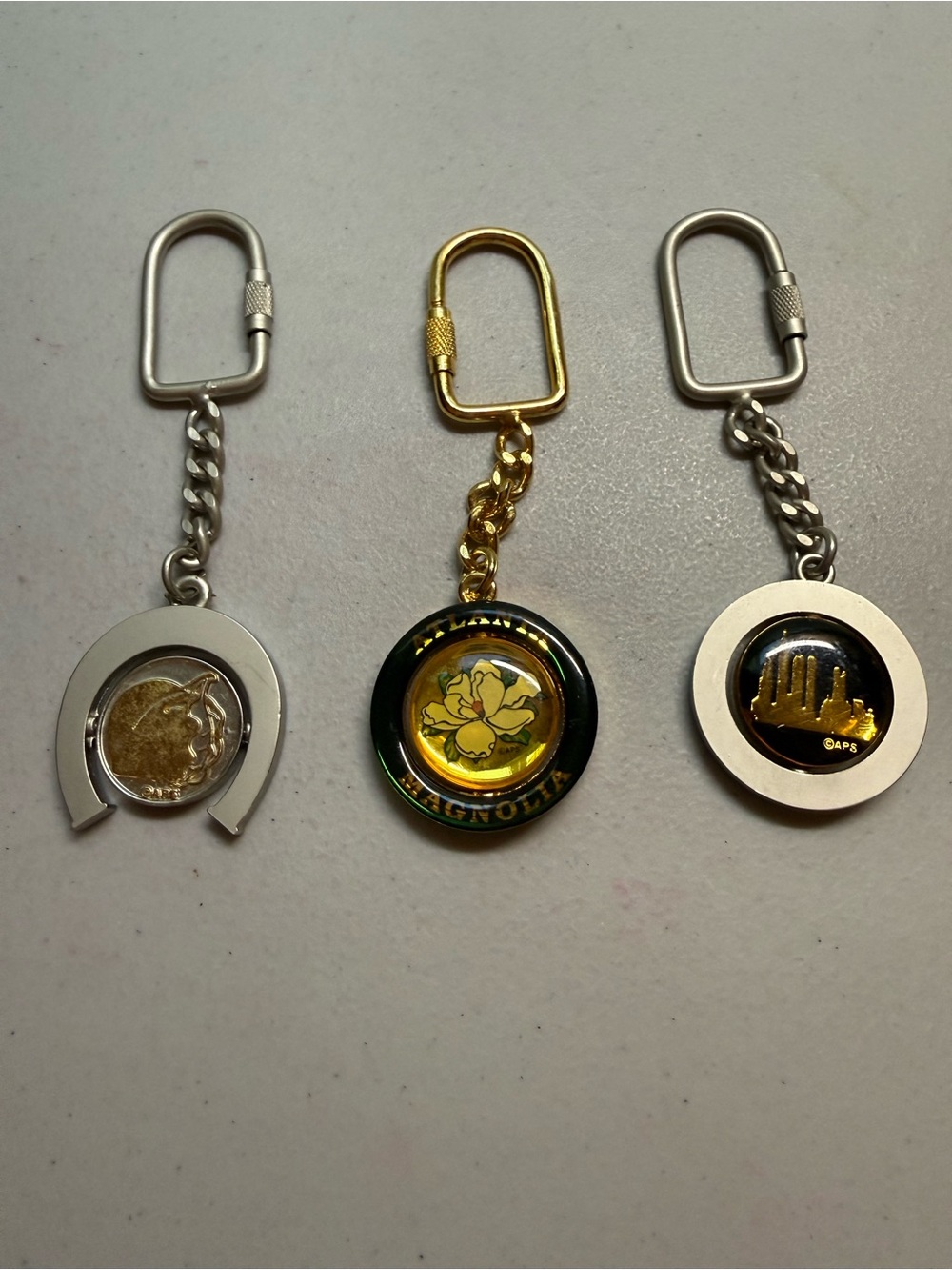 Atlanta Round swivel Keychains set of 3